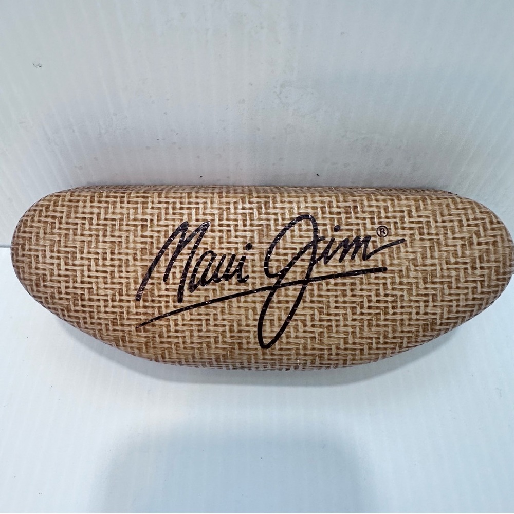 Maui Jim Woven Tan Sunglasses Case with‎ Black Logo